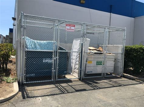 enclosure fence metal|fence for trash bins.